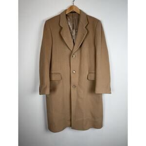 Herbert’s Wool Cashmere Tan Long Tan Overcoat 40R